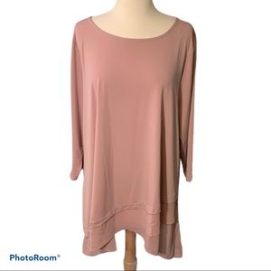 Alfani Mauve Knit Tunic with Chiffon, XXL